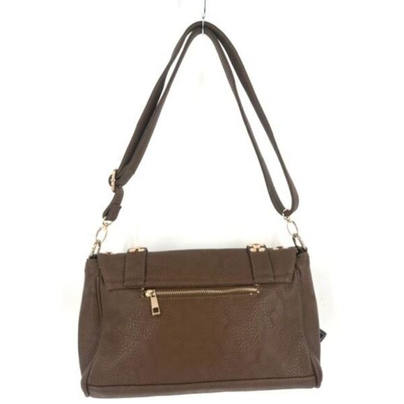 NWT MMS Design Studio Brown & Gold Studded vegan leather Crossbody shoulder Bag - Picture 15 of 15